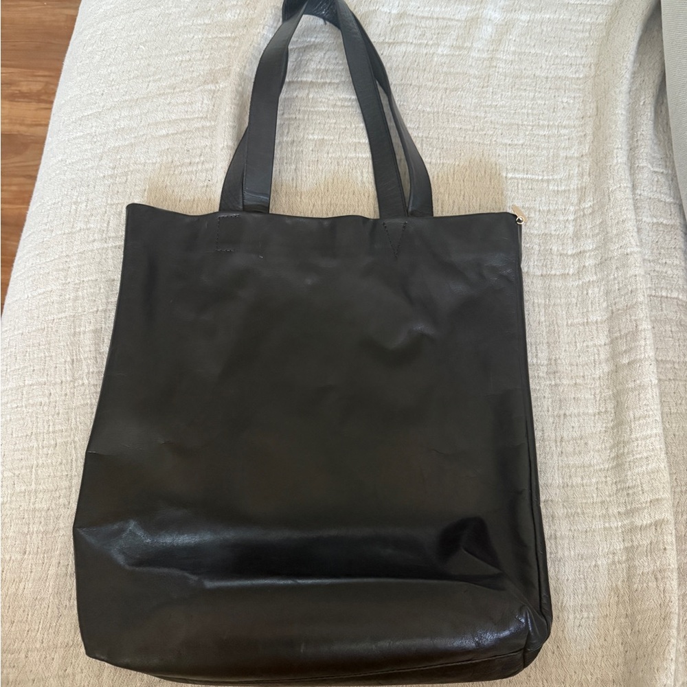 Clare V Michel Tote in Black Napa Leather